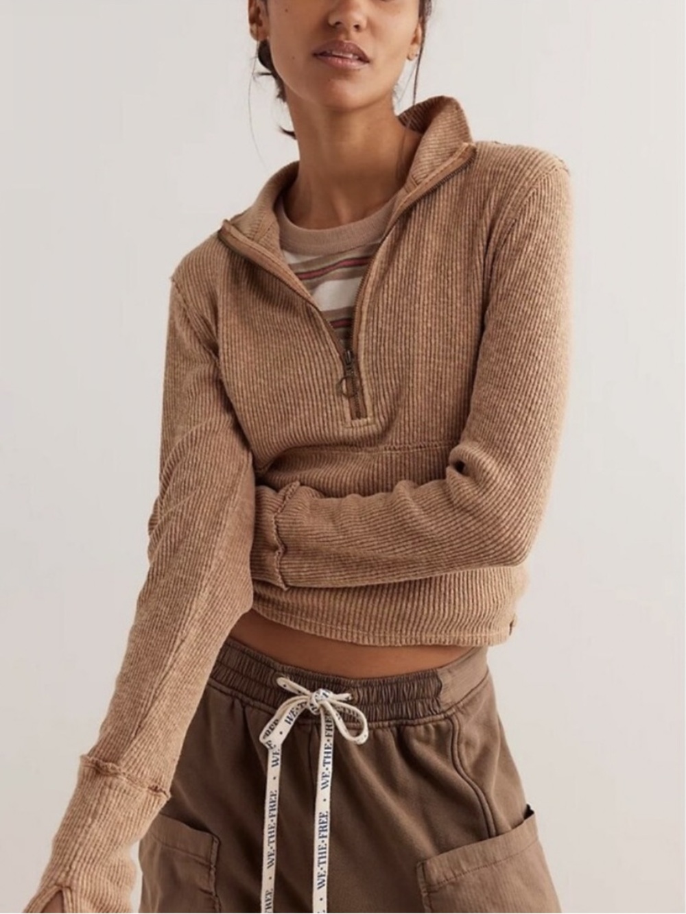 NWT FREE PEOPLE WE THE FREE MIDNIGHT HALF ZIP